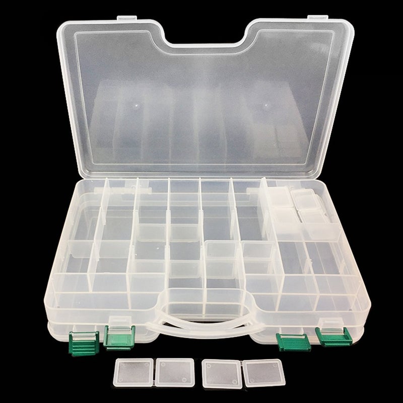 Mimilure 2 Sided Fishing Tackle Box: 44 Compartments Large Fishing Lure Storage Box with Dividers (White) - Image 4